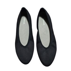 Allbirds Tree Breezers TBP Women's Size 7.5 Black Knit Ballet Flats Slip On